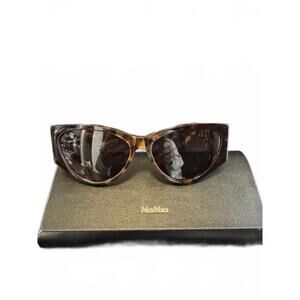 MaxMara Tortoise Shell Cat Eye Sunglasses with Case